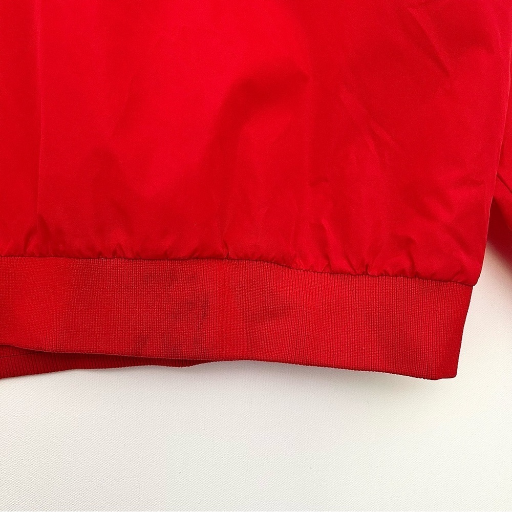 Red Snap Nylon Jacket Sporty Pullover Vintage Windbreaker Coat Primary Size XXL - Picture 7 of 15